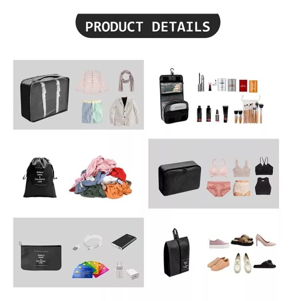 Organizador De Equipaje Para Maleta Kit Viajero x 11 bolsas - Image 6